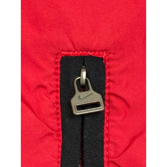 Vintage Y2K Nike Center Swoosh Mens Red Half Zip Hooded Windbreaker Jacket Large - Picture 6 of 15